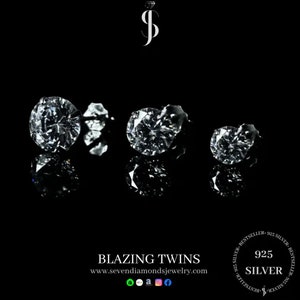 Diamant Ohrringe Blazing Twin 925 Silber Bild 3