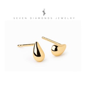 Mini-oorbellen, 925 zilver/goud – hypoallergeen, traan, waterdruppel, druppel
