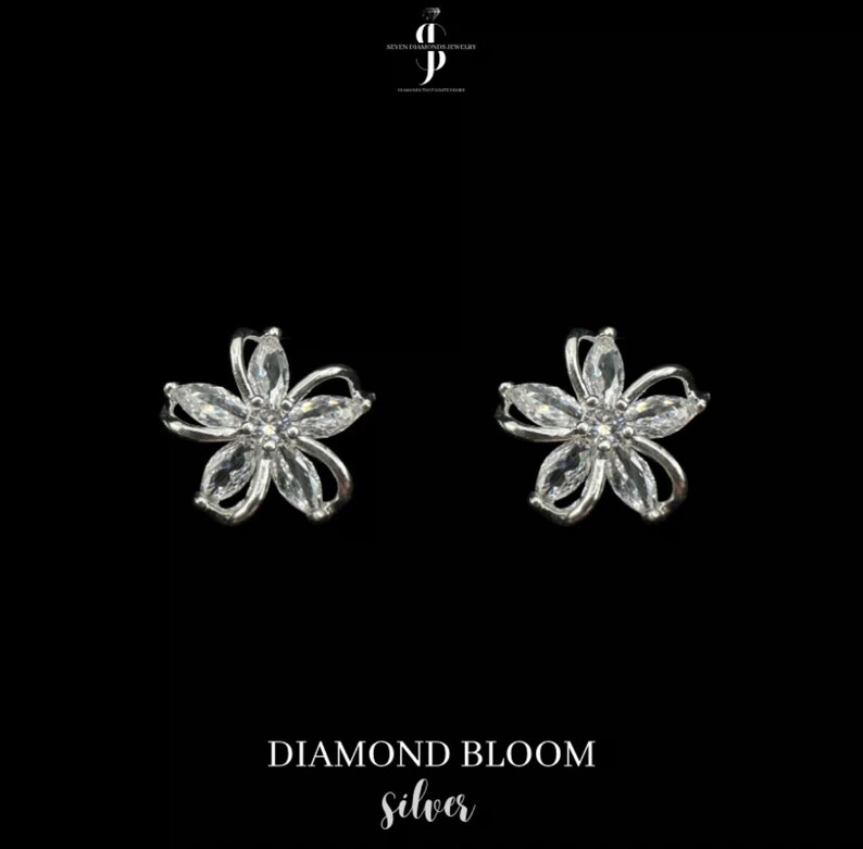 Pendientes de diamantes Diamond Bloom plata 925 imagen 2