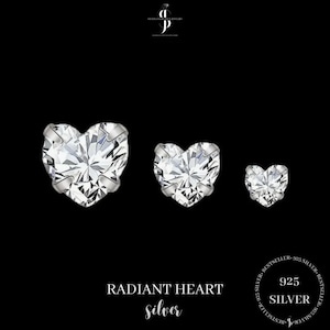 Diamant Herz Ohrringe Radiant Heart 925 Silber Bild 2