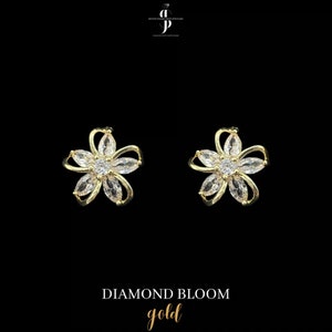 Pendientes de diamantes Diamond Bloom plata 925 imagen 3