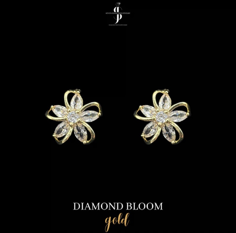 Pendientes de diamantes Diamond Bloom plata 925 imagen 3