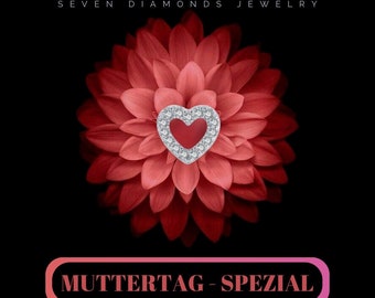 Muttertag Geschenk - Diamant Herz Ohrringe Diamond Love (925 Silber)