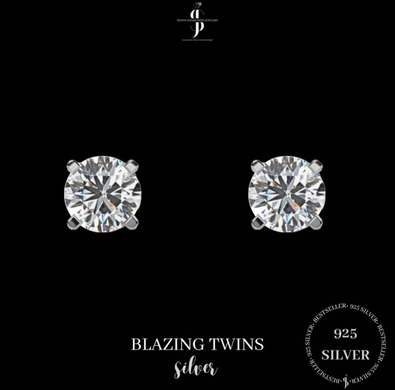 Diamant Ohrringe Blazing Twin 925 Silber Bild 2