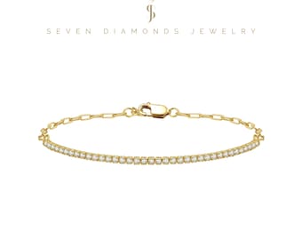 Diamond Tennis Bracelet Mix - 925 Silver / Gold Plated - Hypoallergenic & Waterproof / Adjustable Size / 2 mm / Luxury Bracelet