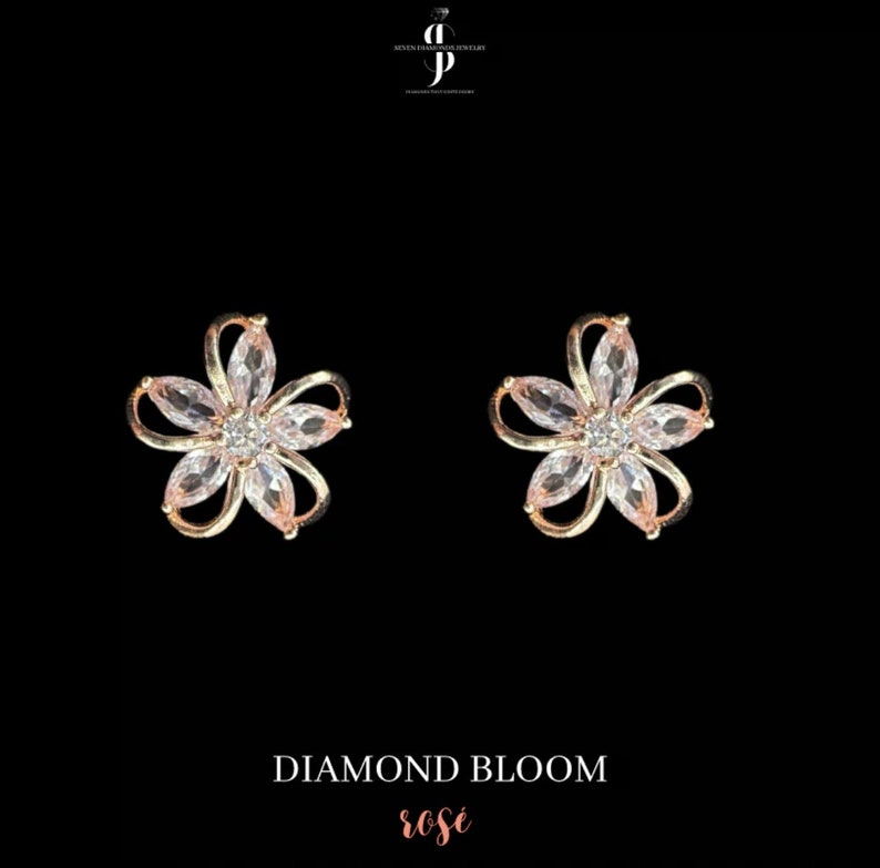 Pendientes de diamantes Diamond Bloom plata 925 imagen 4