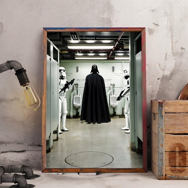 Darth Vader - Star Wars Toilet Poster, Darth Wader Funny Wall Art, Printable Wall Art