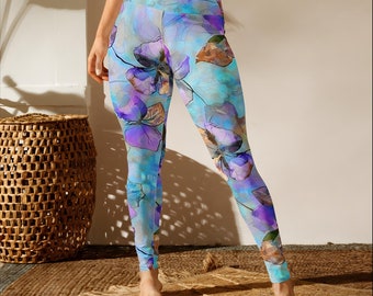 Leggings sportivi Botanical Bliss - Design tranquillo per fitness e relax