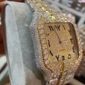 Moissanit Uhr Diamant Uhr ausgefrorren Uhr Hip-Hop-Uhr Luxusuhr ausgeeist Automatikuhr Uhren für Herren Uhr Bild 3