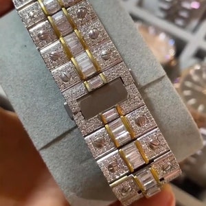 Moissanit Uhr Diamant Uhr ausgefrorren Uhr Hip-Hop-Uhr Luxusuhr ausgeeist Automatikuhr Uhren für Herren Uhr Bild 2