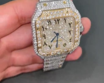 Reloj Moissanite / reloj de diamantes / reloj helado / reloj hip hop / reloj de lujo / helado / reloj automático / relojes para hombres / reloj