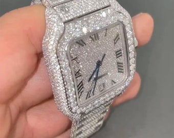 Moissanit Uhr | Diamant Uhr | ausgefrorren Uhr | Hip-Hop-Uhr | Luxusuhr | ausgeeist | Automatikuhr | Uhren für Herren | Uhr
