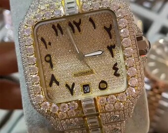 Reloj Moissanite / reloj de diamantes / reloj helado / reloj hip hop / reloj de lujo / helado / reloj automático / relojes para hombres / reloj