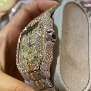 Moissanit Uhr Diamant Uhr ausgefrorren Uhr Hip-Hop-Uhr Luxusuhr ausgeeist Automatikuhr Uhren für Herren Uhr Bild 4