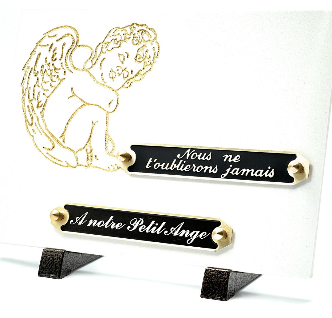 Funeral Plaque Child Baby Angel Gold Tombstone Commemorative Funeral Plaque Child Baby Angel Gold Tombstone Commemorative