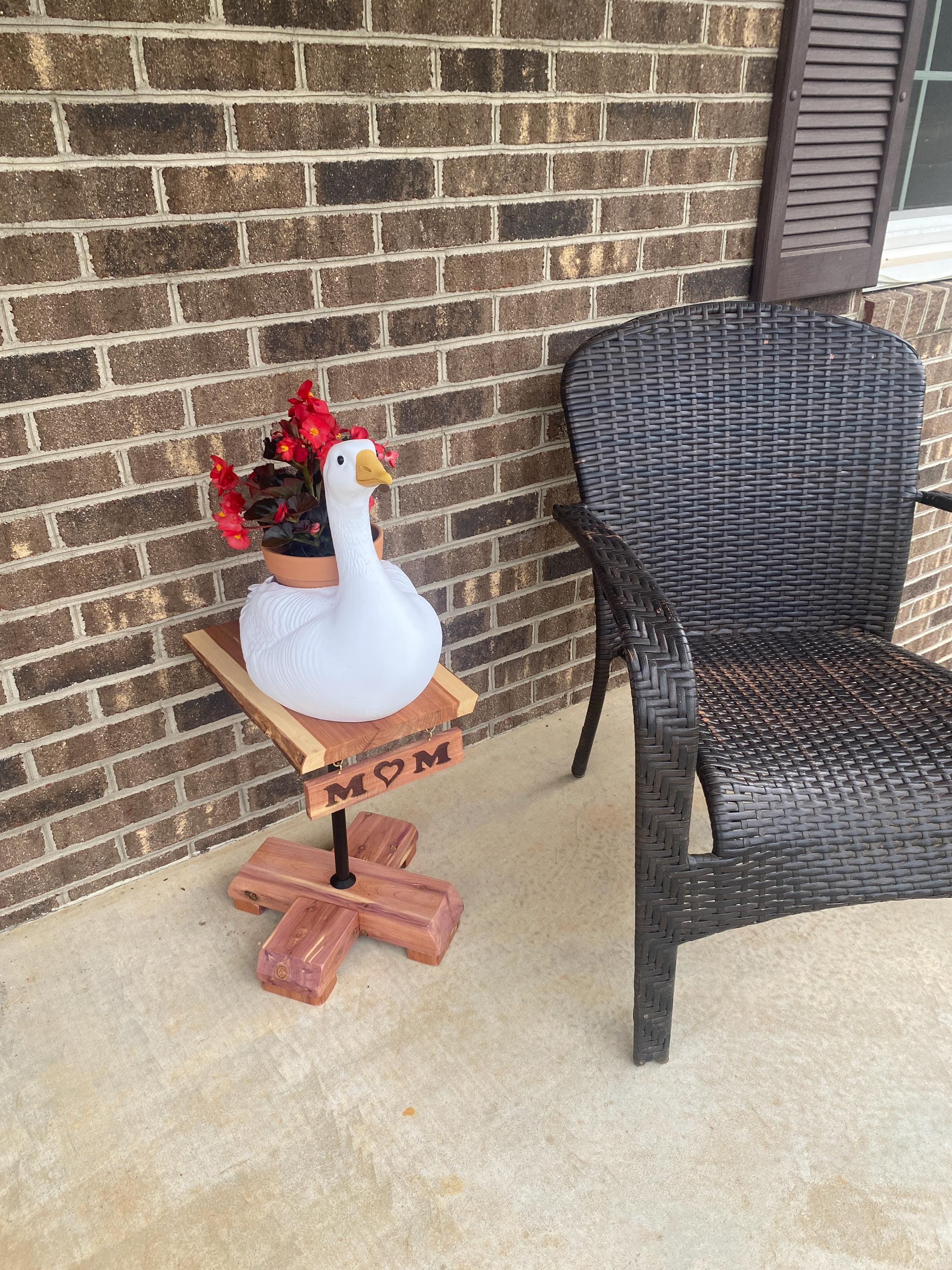 Goose Stand Garden Goose Planter Stand | Farmhouse Porch Decor | Wooden Base or ...