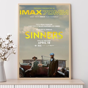 Póster de la película "Sinners", impresiones artísticas, decoración del hogar, arte mural, póster en lienzo sin marco