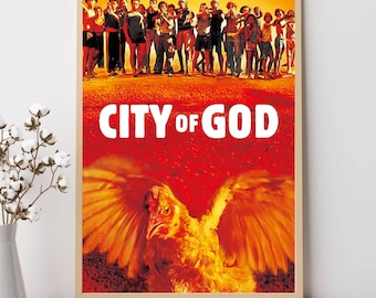 【額縁付き】City of God シティオブゴッド A2ポスター 黒枠 City of God Movie Poster, Unique Cinema Art, Fine Canvas Art Print