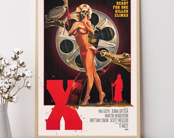X (2022)--Movie Poster, Art Prints, Home Decor,Wall Art,Canvas Poster Unframed