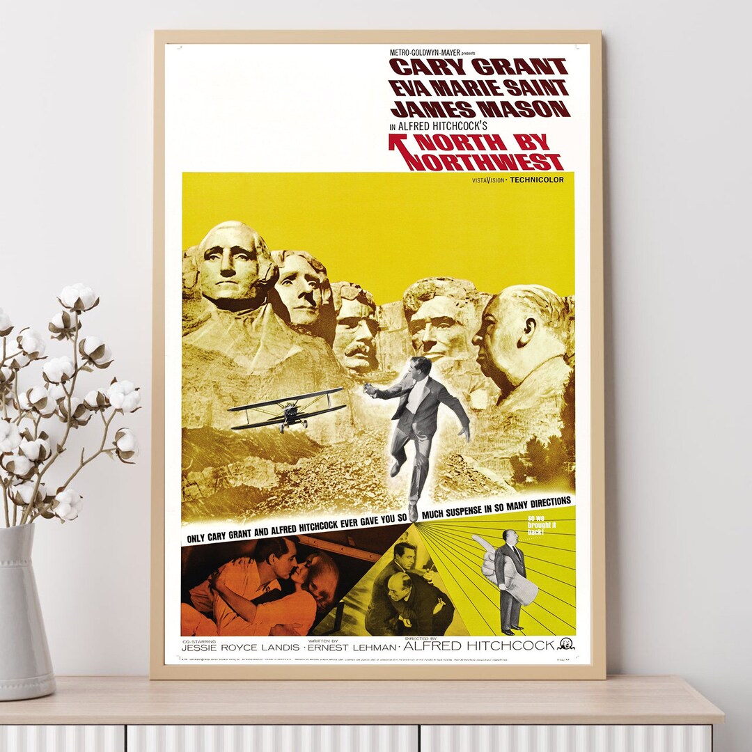 Poster Décoratif North By Northwest (La Mort Aux Trousses) - Art Mural Vintage - Neuf