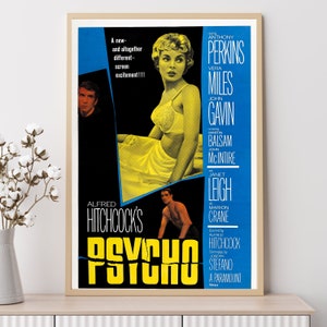 Psycho--Movie Poster, Art Prints, Home Decor,Wall Art,Canvas Poster Unframed