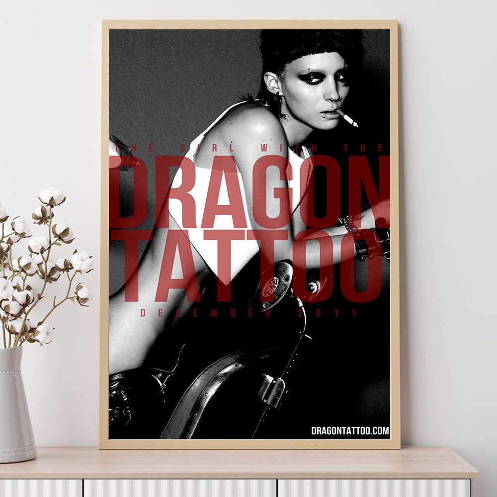 The girl with the dragon tattoo poster - Etsy México, image size:1000x1000