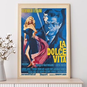 La dolce vita - Póster de película, impresiones artísticas, decoración del hogar, arte mural, póster en lienzo sin marco