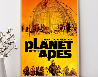 Planet of the Apes (1968)--Movie Poster, Art Prints, Home Decor,Wall Art,Canvas Poster Unframed