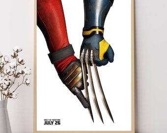 Deadpool & Wolverine (2024)--Movie Poster, Art Prints, Home Decor,Wall Art,Canvas Poster Unframed