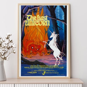 El último unicornio (1982): póster de película, impresiones artísticas, decoración del hogar, arte mural, póster en lienzo sin marco