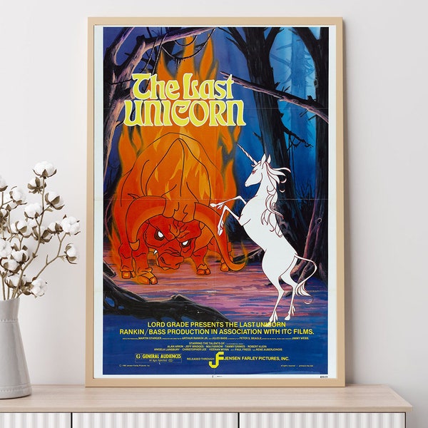 The Last Unicorn (1982)--Movie Poster, Art Prints, Home Decor,Wall Art,Canvas Poster Unframed