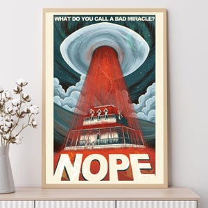 Nope--Póster de película, impresiones artísticas, decoración del hogar, arte de pared, póster en lienzo sin marco