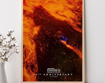 Digital Star Wars Episode III – Revenge of the Sith (2005)--Movie Poster, Art Prints, Home Decor,Wall Art,Canvas Poster Unframed