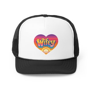 Retro Wifey Trucker Hat, Bride Hat, Vintage Trucker Hat, Engagement Gift for Bride, Bachelorette Party Hat
