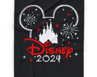 Disney Family Vacation Fleece Blanket, Comfy Fleece Blanket, Travel Blanket, Airplane Blanket