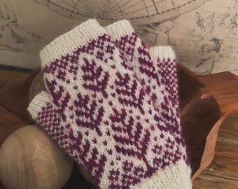 Wool fingerless knit Fingerless gloves,  embroidery mitten, hand warmers, fingerless mitten, winter gloves gift for women gift for friends