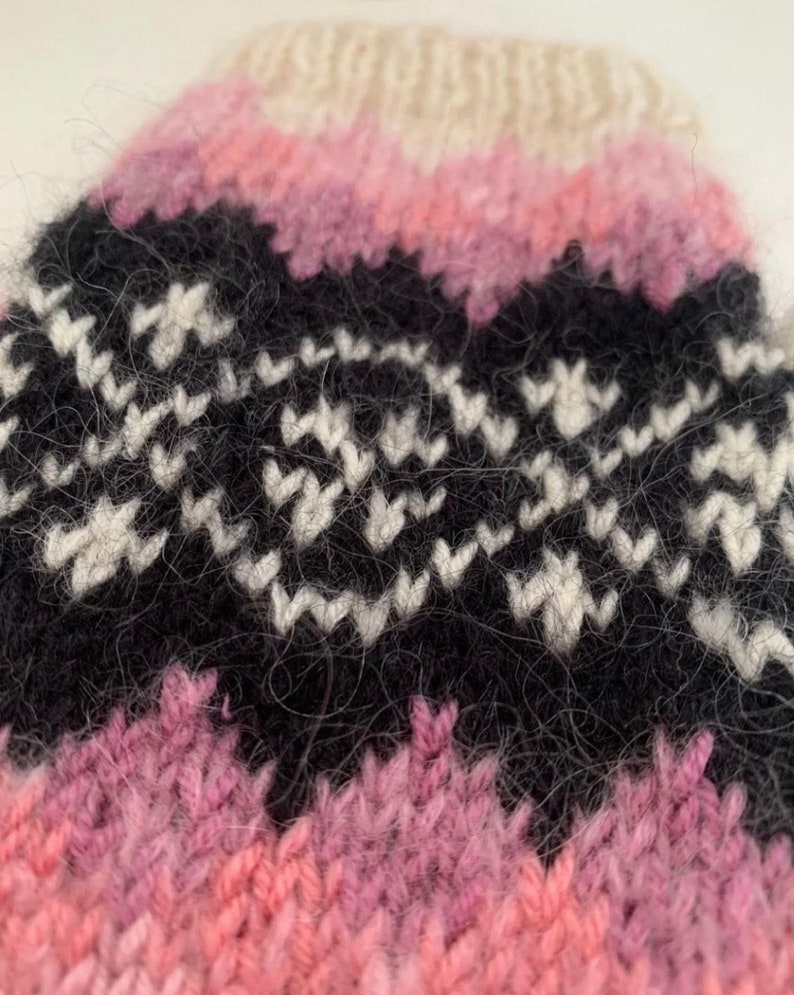 Wool gloves knit Fingerless gloves, embroidery mitten, hand warmers, fingerless mitten, winter gloves gift for friends image 4