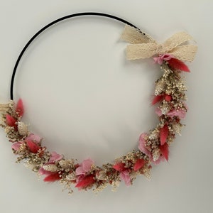 Wreath of dried and preserved flowers