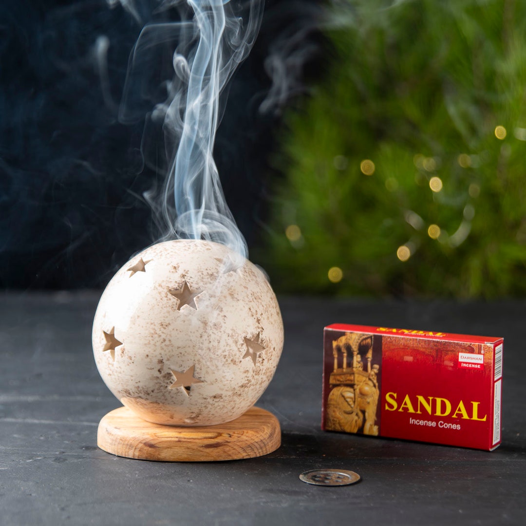 Starry Details Sphere Ceramic Incense Holder & Candle Holder Incense