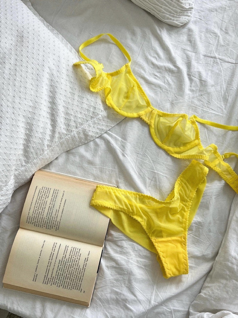 Beige Lingerie, Nude Mesh Lingerie Set, See Through Lingerie, Sheer