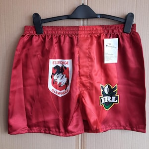 Männer (Größe L)satin *boxer* *Unterwäsche* *NRL St.George designs* Wine softness #9140