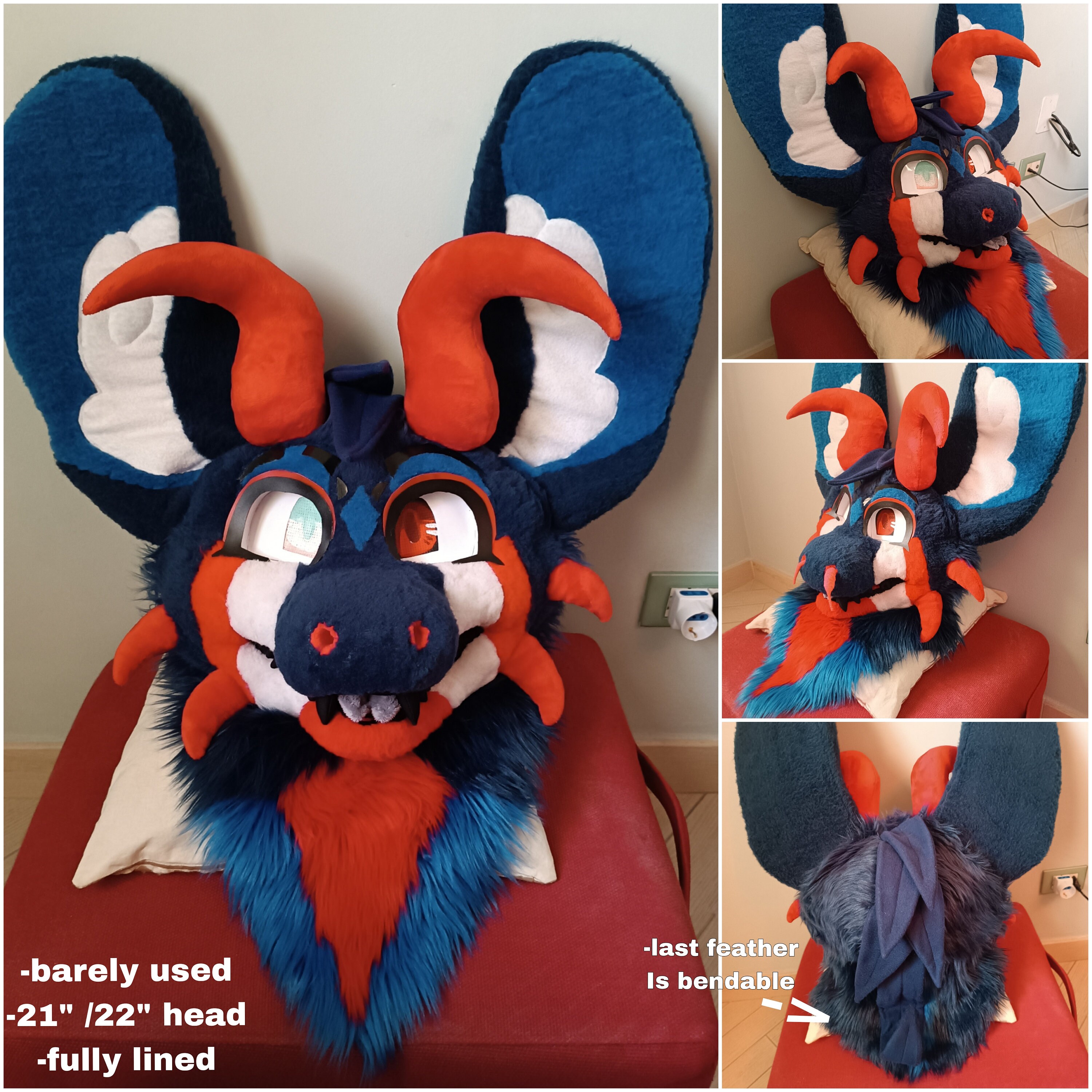 Fursuit Head Dutch Angel Dragon Furry Used - Etsy