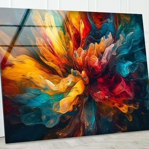 Abstract Tempered Glass Wall Art: Modern Home Decor