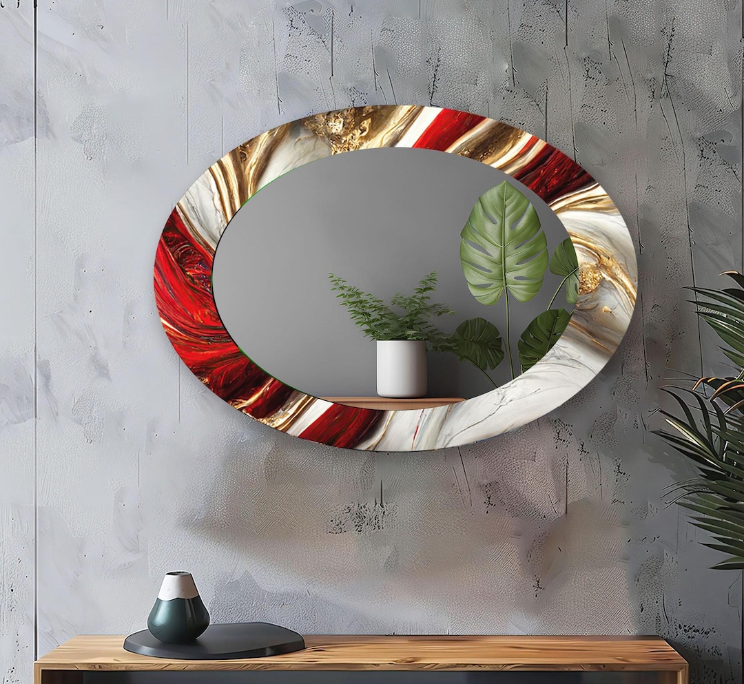 Curated visual reference: Gallery Detail: Frameless Asymmetrical Glass Wall Mirror Decorative Tempered Glass Mirror For