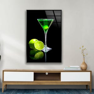 Tempered Glass Cocktail Wall Art: Modern Kitchen Decor