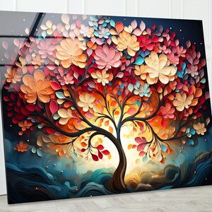 Tempered Glass Wall Art, Tree Glass Prints, Glass Printing Art, Floral Wall Art, Flowers Wall Art, Glass Tempered Glass Art