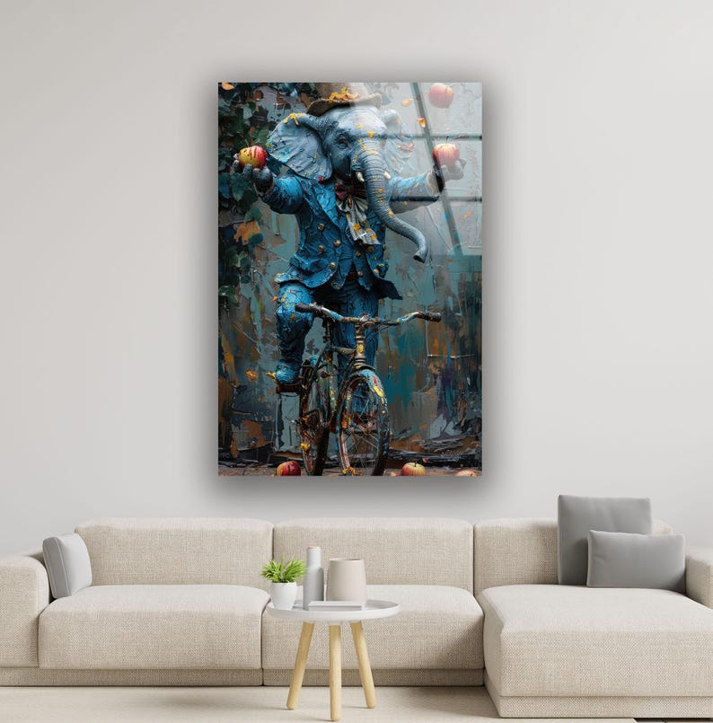 Elephant Art Photo Glass Wall Art Glass Paintings and Photos Wall Art