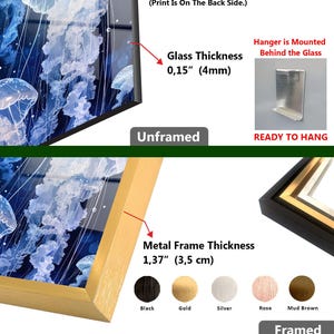 a picture frame with a picture of jellyfish in it