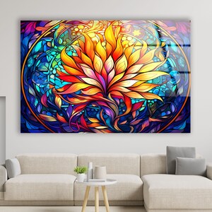 Tempered Glass Wall Art, Glass Prints Flower Glass Printing, Stained Floral Wall Art, Wall Hangings, Flower Wall Art