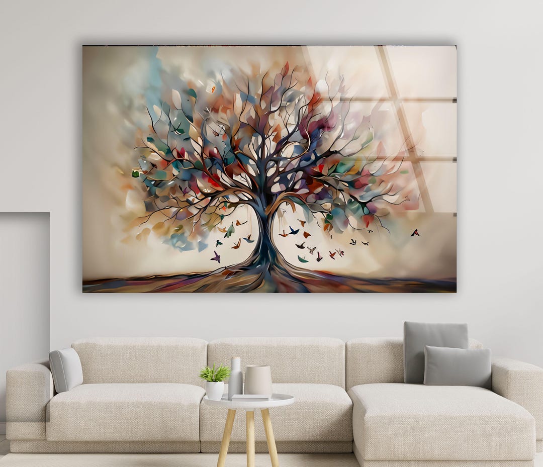 Tree of Life Painting Tree Wall Decor Tree of Life Gift Oversized Glass